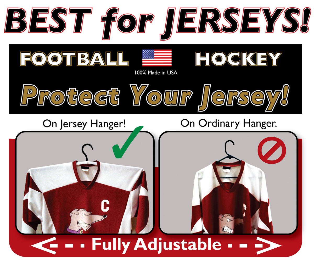 Adjustable Hockey Jersey Hanger – Pack of 2 | Protects Shoulders | Made in USA