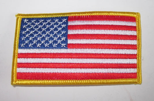USA Flag Sew-On Embroidered Patch – 3¼" x 2" | Made in USA